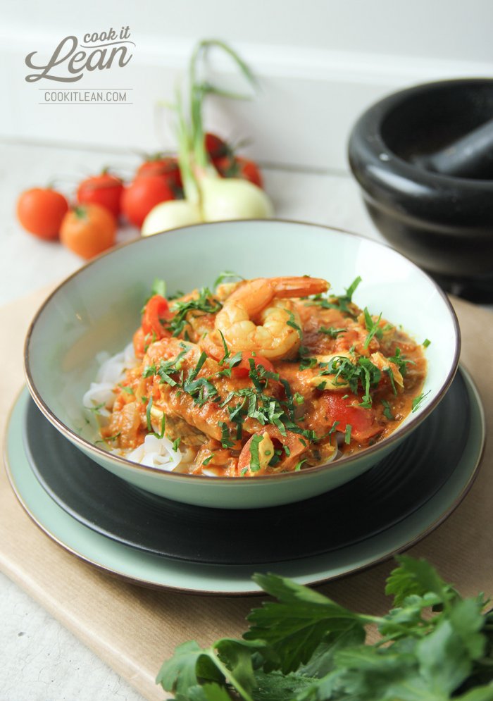 Fish and shrimps stew