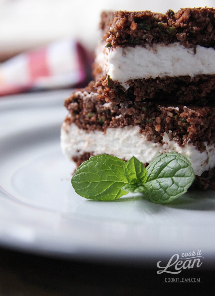 Paleo brownie with coconut cream